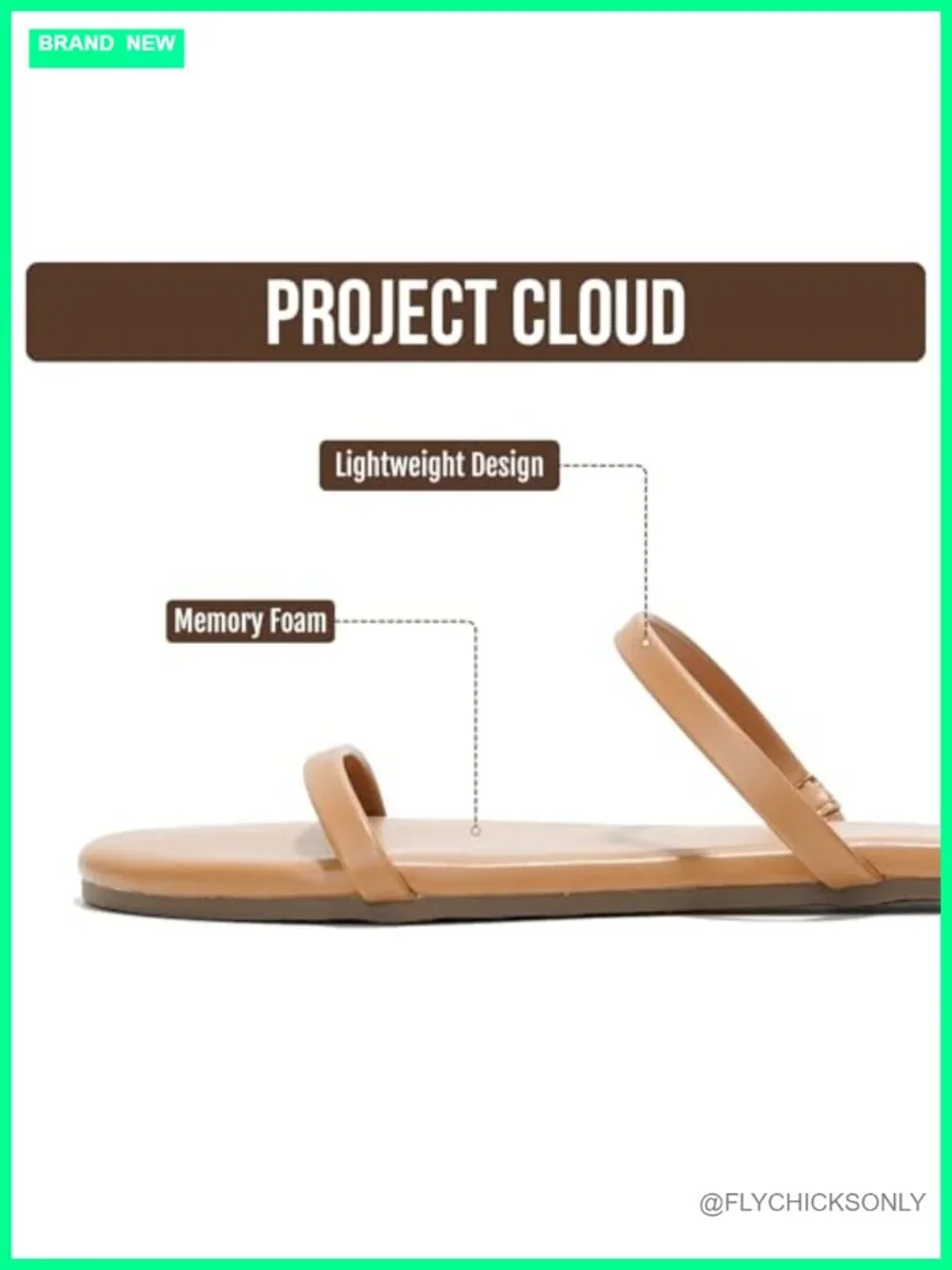 Slide Sandals with Memory Foam Insole Non-Slip Sole Lightweight